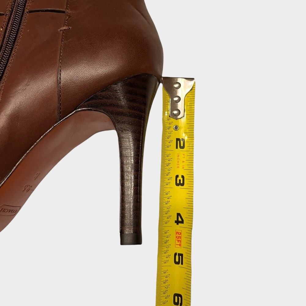 NWOT COACH Mason Brown Leather Ankle Boots Size 9.5 Stiletto Buckle - Picture 10 of 11
